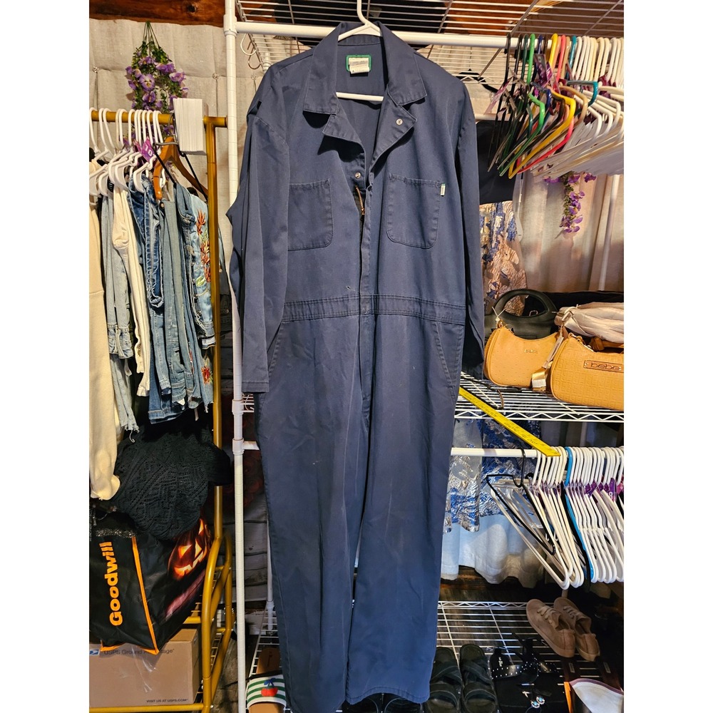 Liberty Mens Micheal Meyers Blue Long Sleeve Zip Front Workwear Coveralls Jump